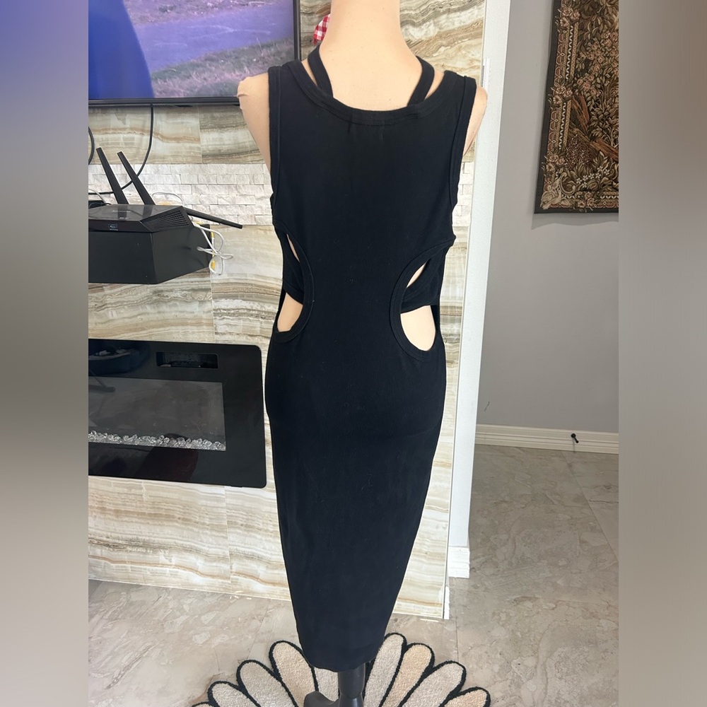 Anthropologie t.la Black Bodycon Cut Out Midi. Size L - Picture 6 of 11